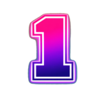 numero 1 cuadrado neon